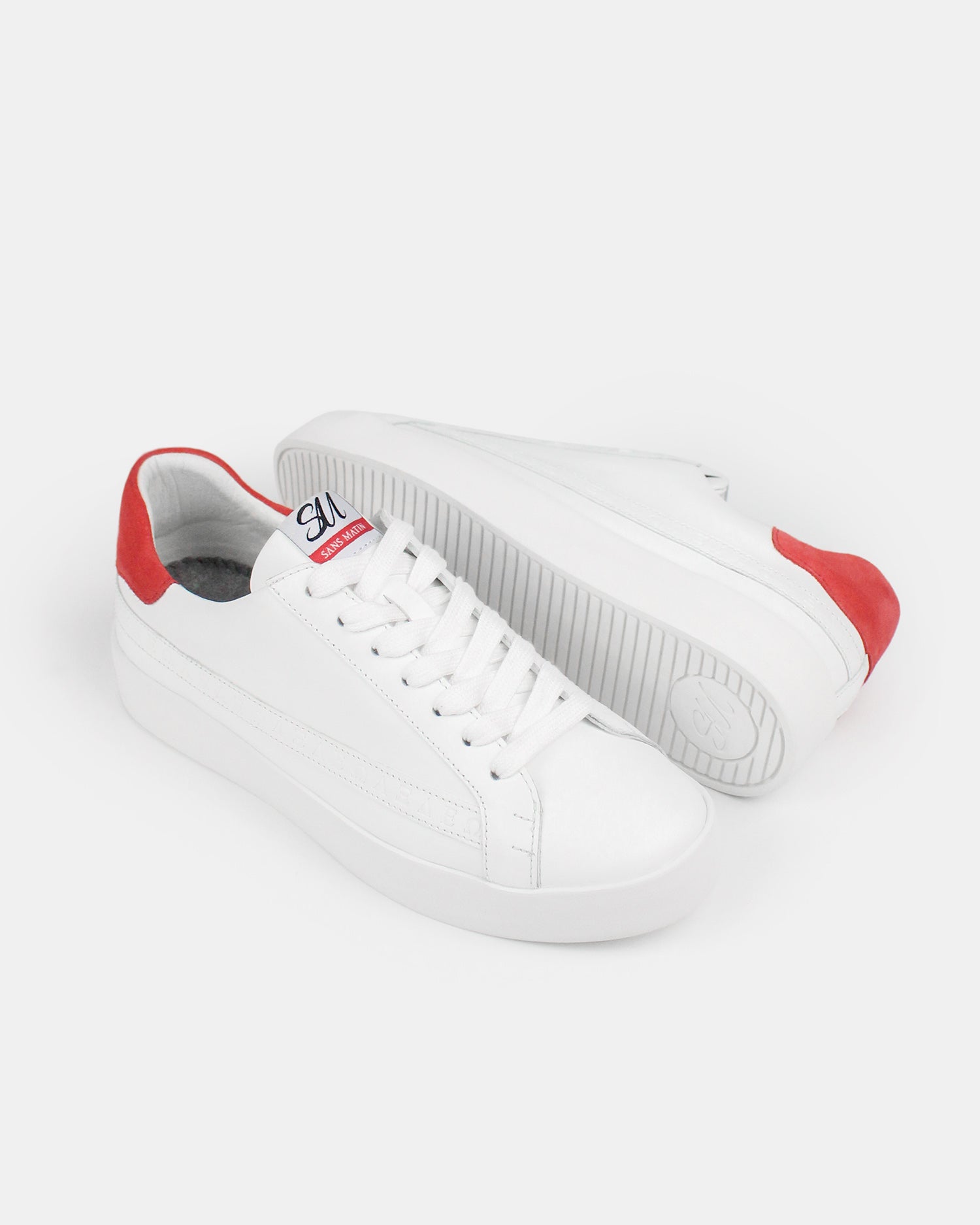 Olympus - White Leather & Coral Suede