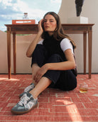 Hera Low Top Trainers - Soft Teal Leather & Denim Blue Suede