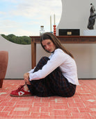Hera Low Top Trainers - Scarlet Red Leather & Suede