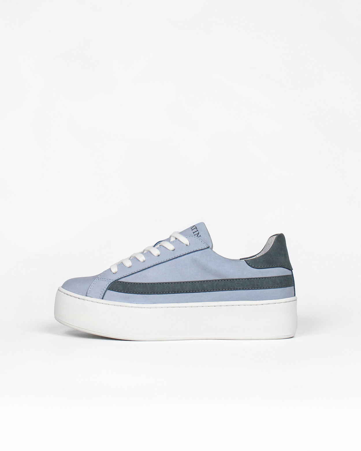 Gaia Platform Trainers Sky Blue & Denim Blue Nubuck Leather
