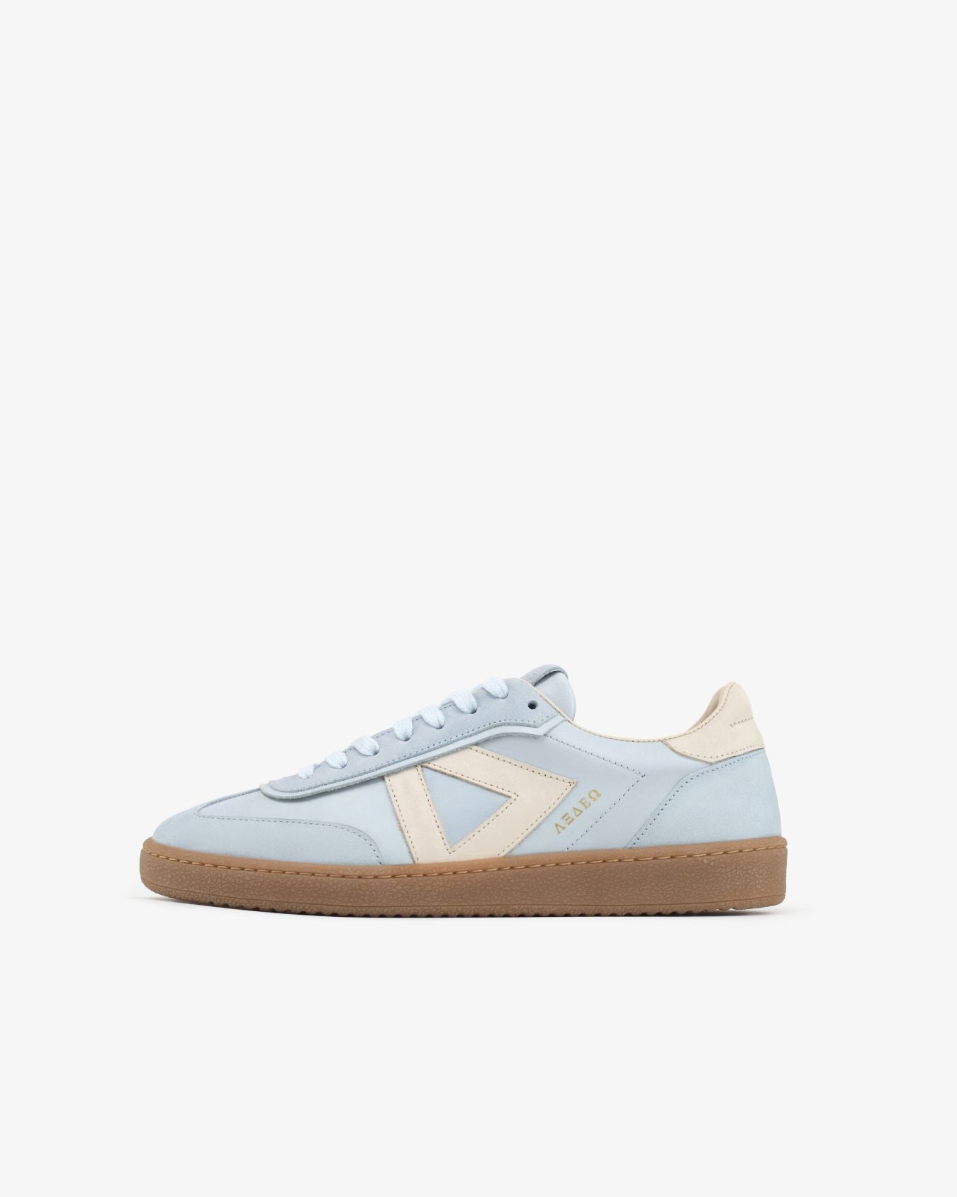 Hera Low Top Trainers - Sky Blue Leather & Taupe Nubuck Leather