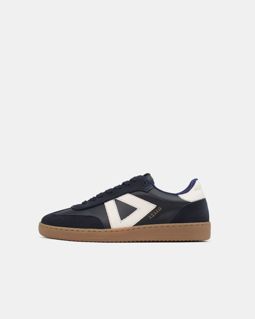 Hera Low Top Trainers - Midnight Blue Nubuck & Stone Leather
