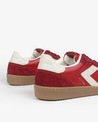 Hera Low Top Trainers - Scarlet Red Leather & Suede