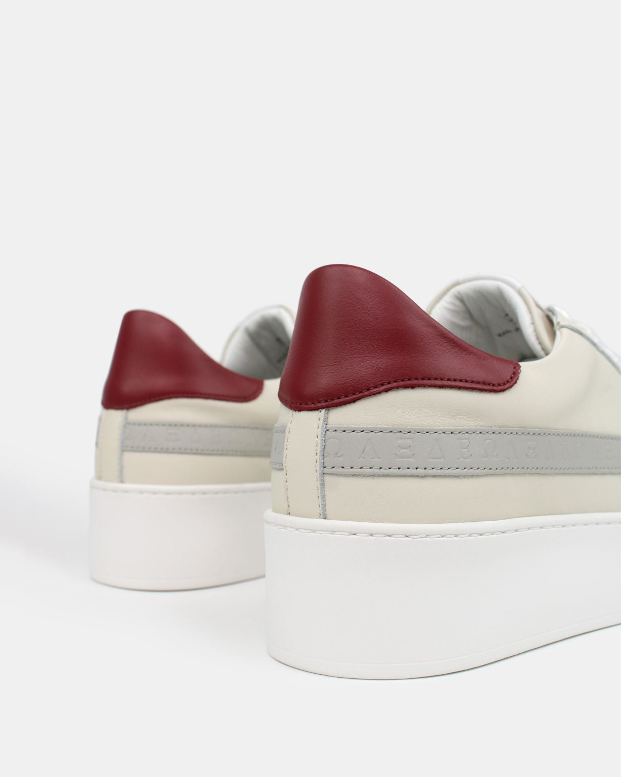 AW25 Limited Edition Gaia Platform Trainers - Stone, Red & Grey Leather