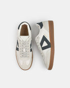 Hera Low Top Trainers - Stone Leather & Denim Blue Nubuck Leather