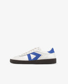 Hera Low Top Trainers - Patent Stone Leather & Cobalt Blue Suede