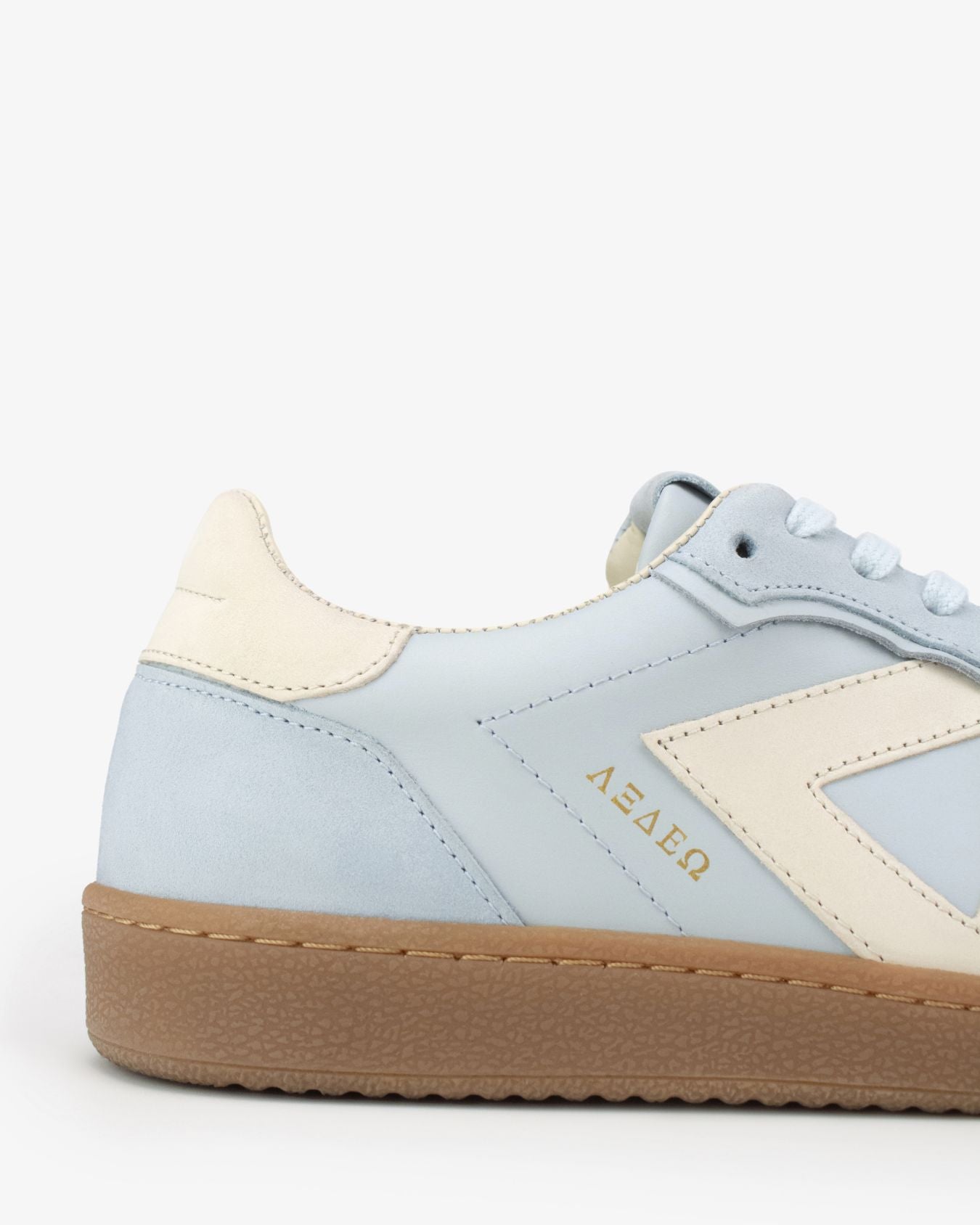 Hera Low Top Trainers - Sky Blue Leather & Taupe Nubuck Leather
