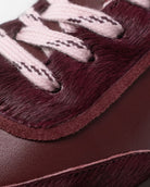 Hera Low Top Trainers - Cherry Leather, Calf Hair & Blush Pink Leather
