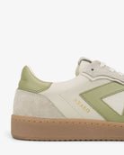 Hera Low Top Trainers - Sand Leather, Suede & Olive Green Leather