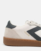 Hera Low Top Trainers - Stone Leather & Denim Blue Nubuck Leather