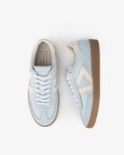 Hera Low Top Trainers - Sky Blue Leather & Taupe Nubuck Leather